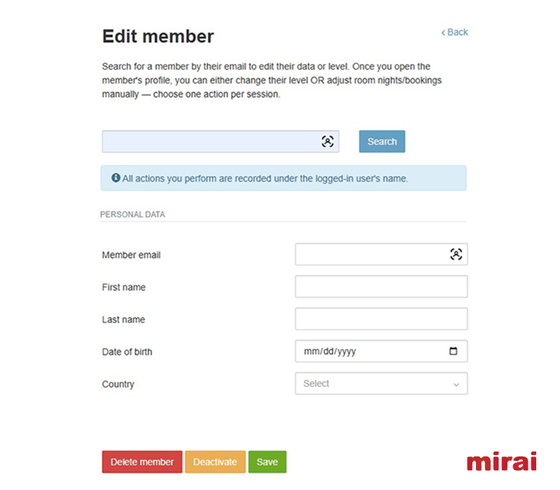 edition membres club de fidélite mirai